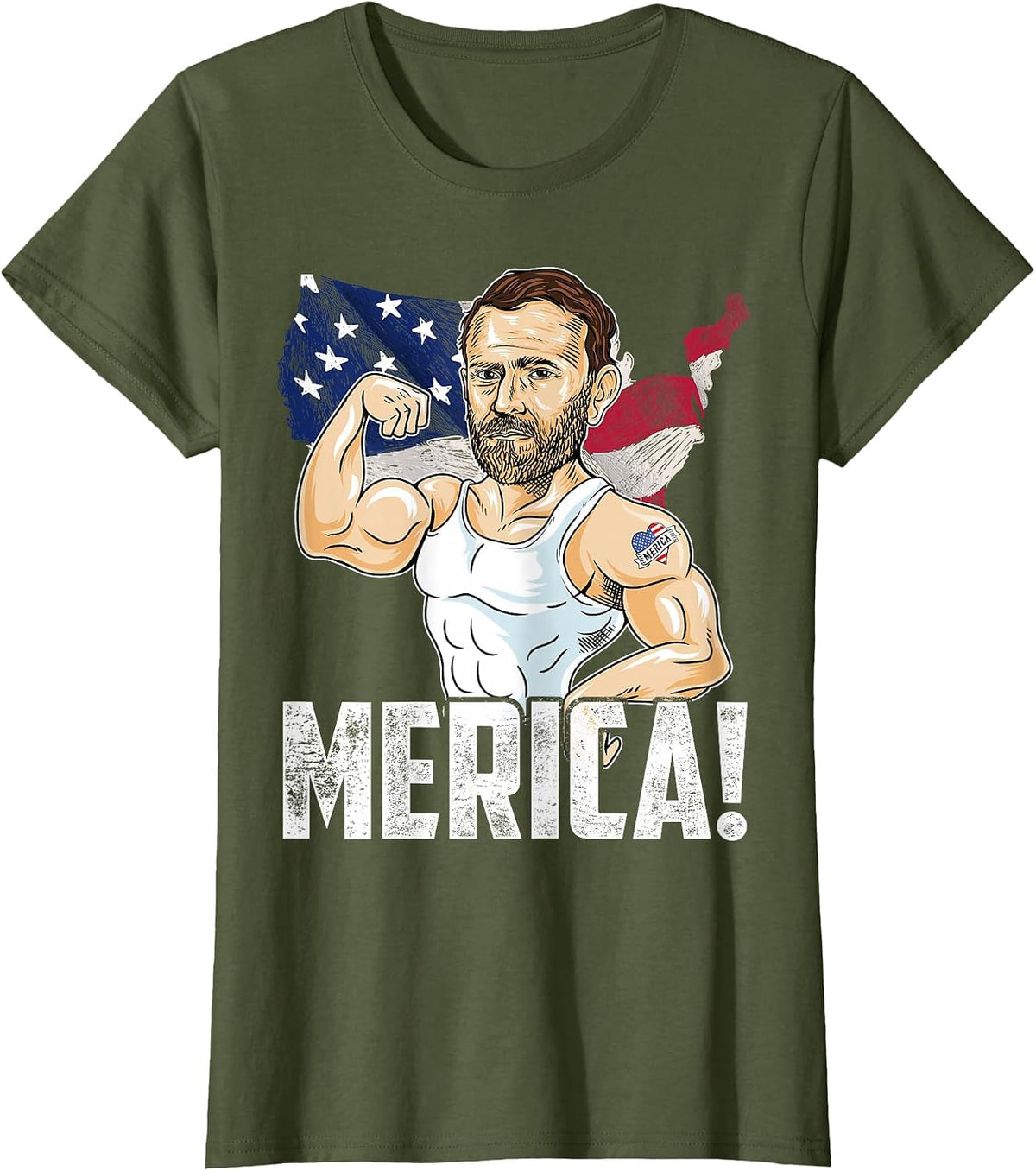 President Ulysses S. Grant Merica 4th of July Funny Party T-Shirt - Olive Green