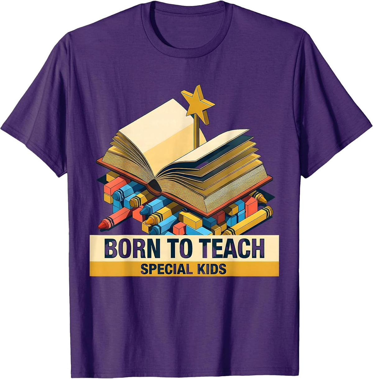 Men's Born to Teach Special Kids Special Education Design T-Shirt - Purple