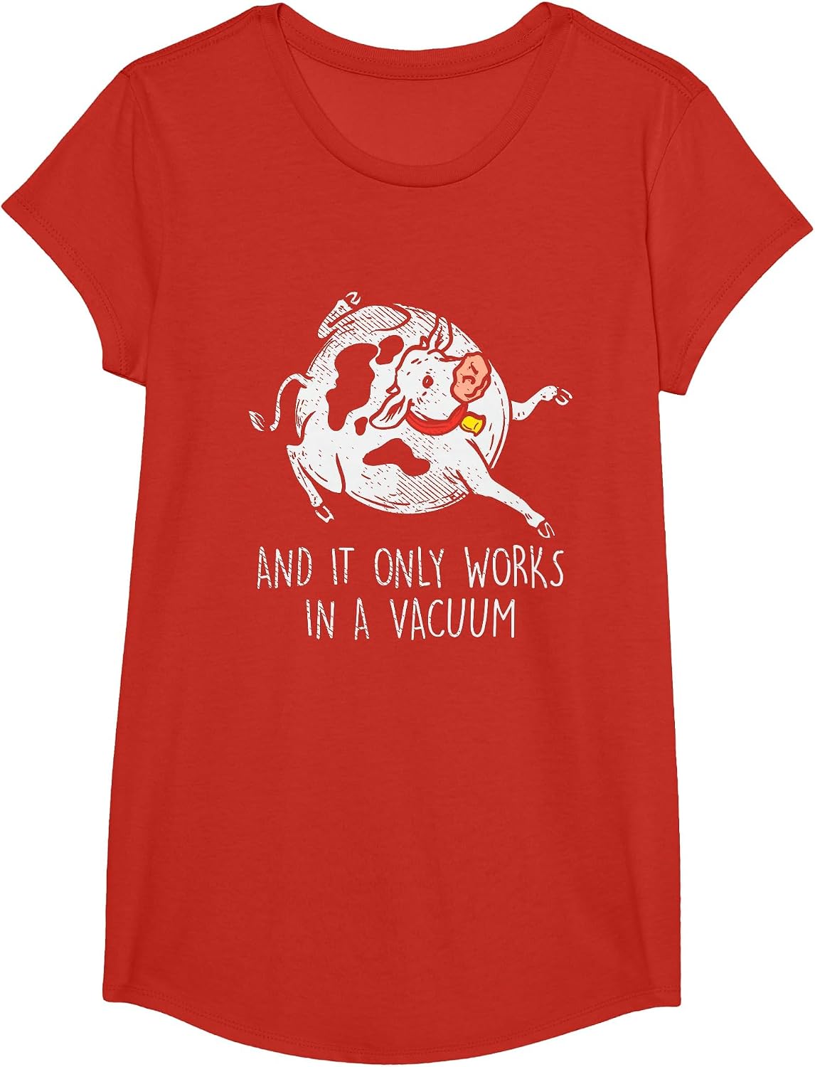 Spherical Cow Theoretical Physicists Science Professor T-Shirt - Girls Red