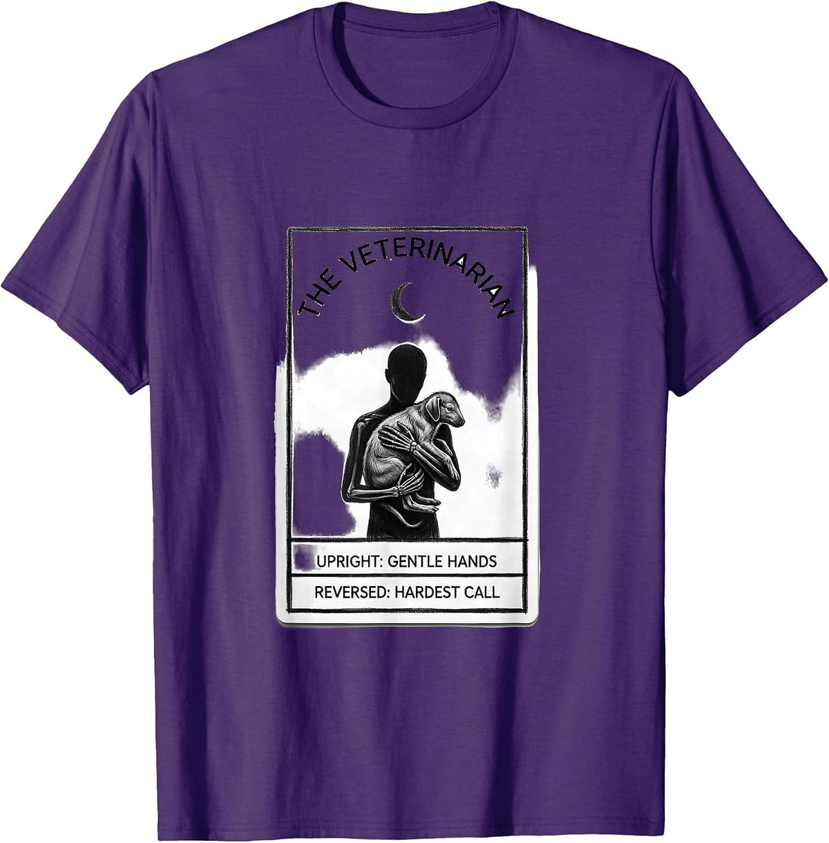 Men's The Veterinarian Tarot Card Gothic Humor Skeleton Gift T-Shirt - Purple