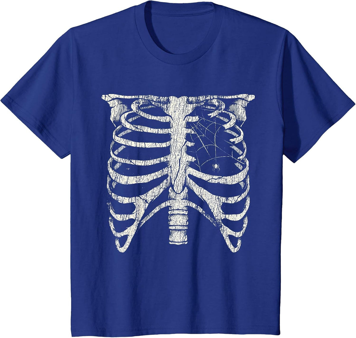 Skeleton Rib Cage Horror Alt Goth Halloween Costume Gothic T-Shirt - Royal Blue