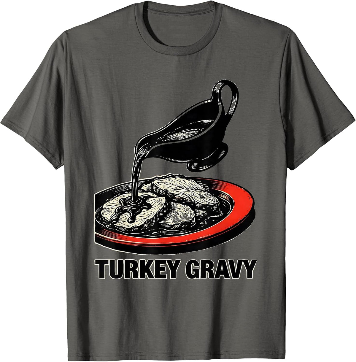 Men's Turkey Gravy Bootleg 90's Rap Rock Vintage Funny T-Shirt - Asphalt Grey