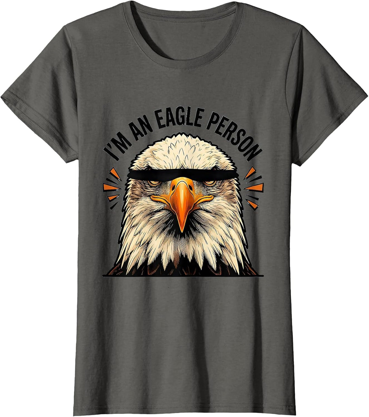 Women's I'm An Eagle Person Comic Book Eagle Mascot Humor T-Shirt - Asphalt Grey