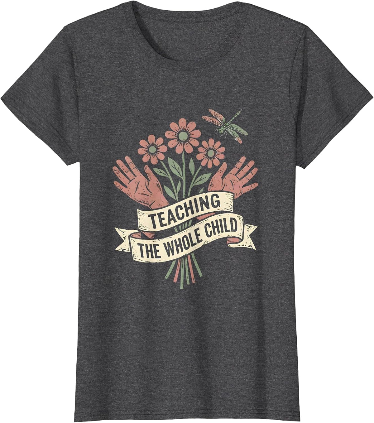 Women's Teaching the Whole Child Special Education Design T-Shirt - Dark Heather Grey