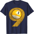 9-Ball Pool Ball Art T-Shirt - Navy Blue