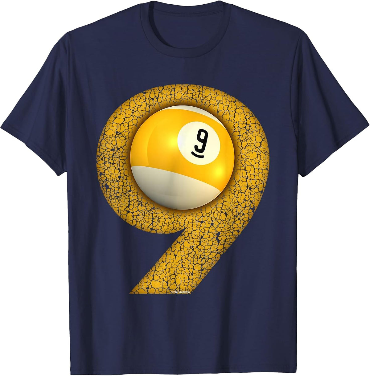 9-Ball Pool Ball Art T-Shirt - Navy Blue