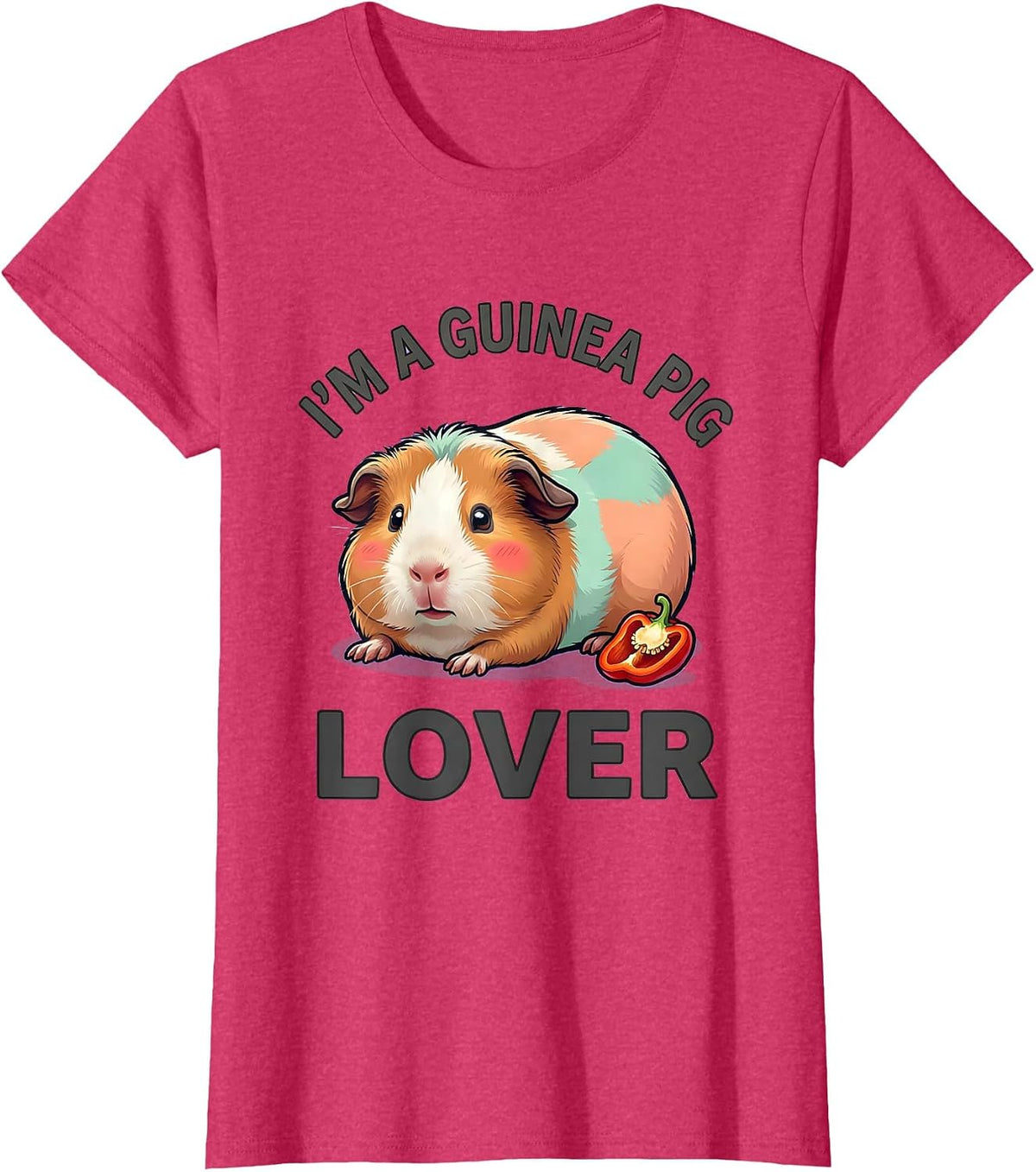 Women's I'm A Guinea Pig Lover Cute Kawaii Pet Owner Humor T-Shirt - Red Heather