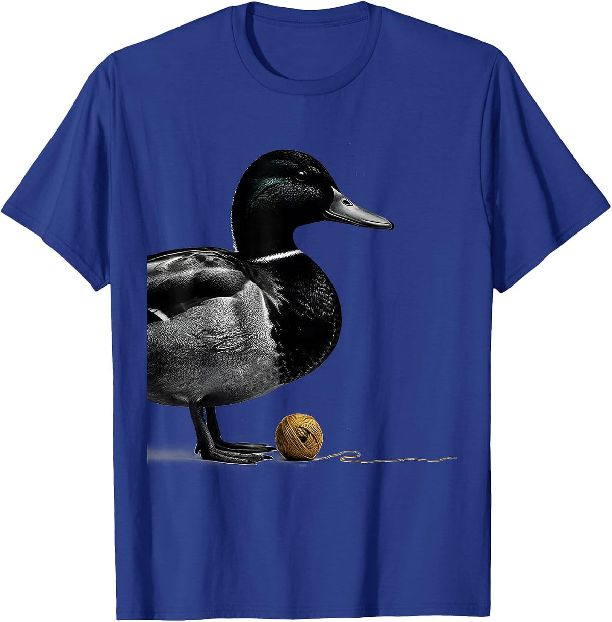 Duck Silhouette Minimalist Funny Novelty Gift T-Shirt - Royal Blue