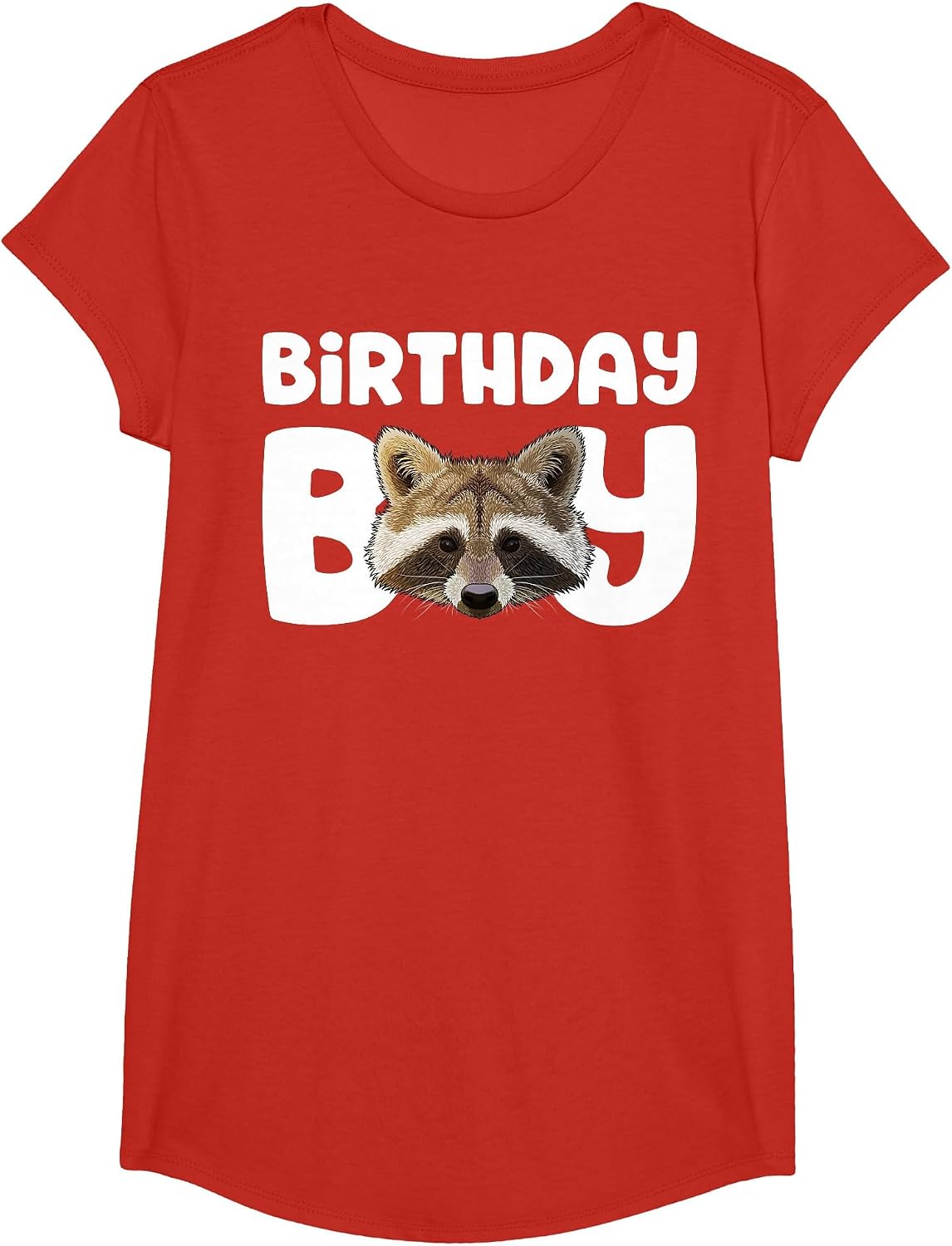 Raccoon Birthday Boy Party Children Trash Panda Raccoon Birthday T-Shirt - Girls Red