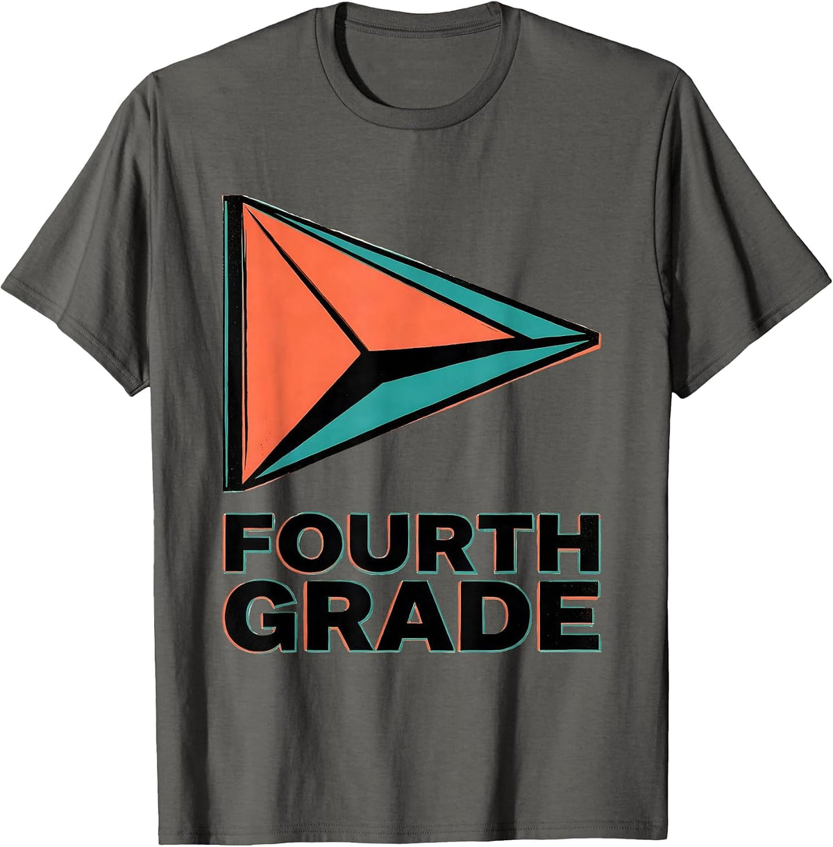 Men's Fourth Grade Preppy Girls Back To School Screen Print T-Shirt - Asphalt Grey
