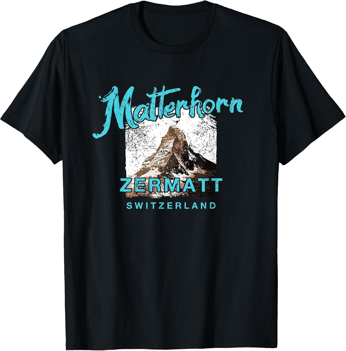 Matterhorn Mountain Switzerland Zermatt Climbing T-Shirt - Black