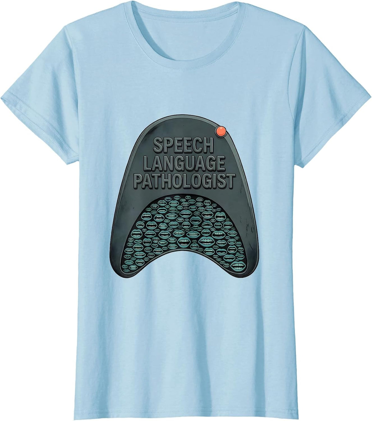Speech Language Pathologist Midcentury Modern SLP Therapist T-Shirt - Baby Blue