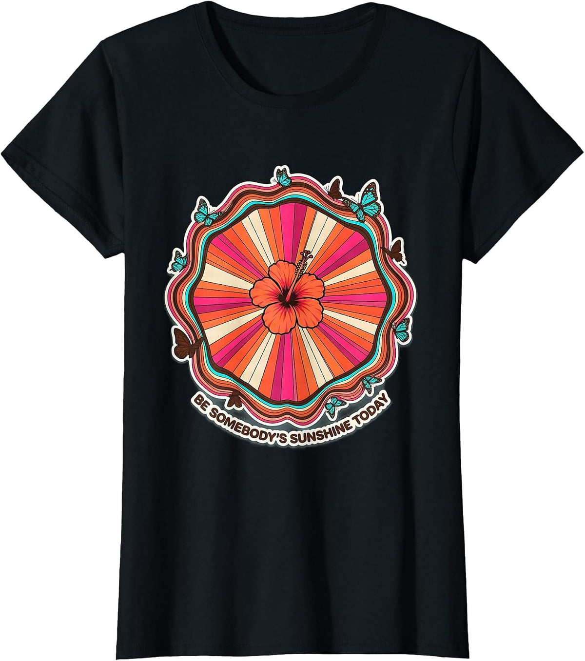 Women's Be Somebody's Sunshine Today Kindness Design T-Shirt - Black