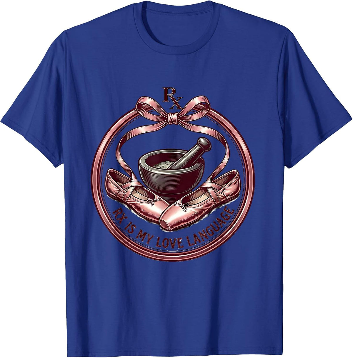Men's RX Is My Love Language Pharmacy Technician Design T-Shirt - Royal Blue
