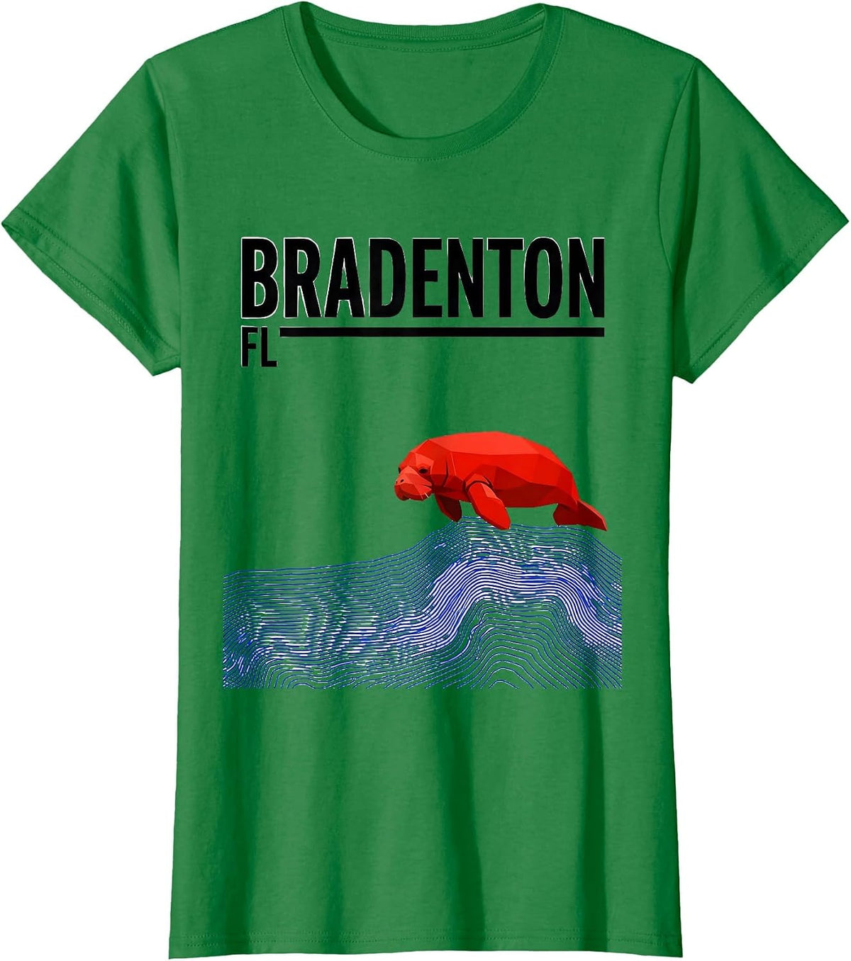 BRADENTON FL Vintage Swiss International Manatee River Retro T-Shirt - Kelly Green