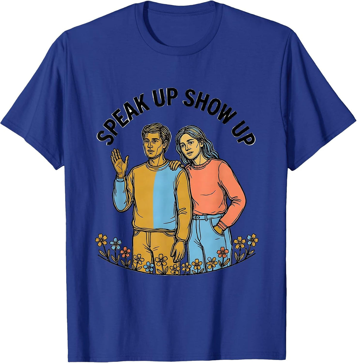 Men's Speak Up Show Up Suicide Prevention Awareness T-Shirt - Royal Blue