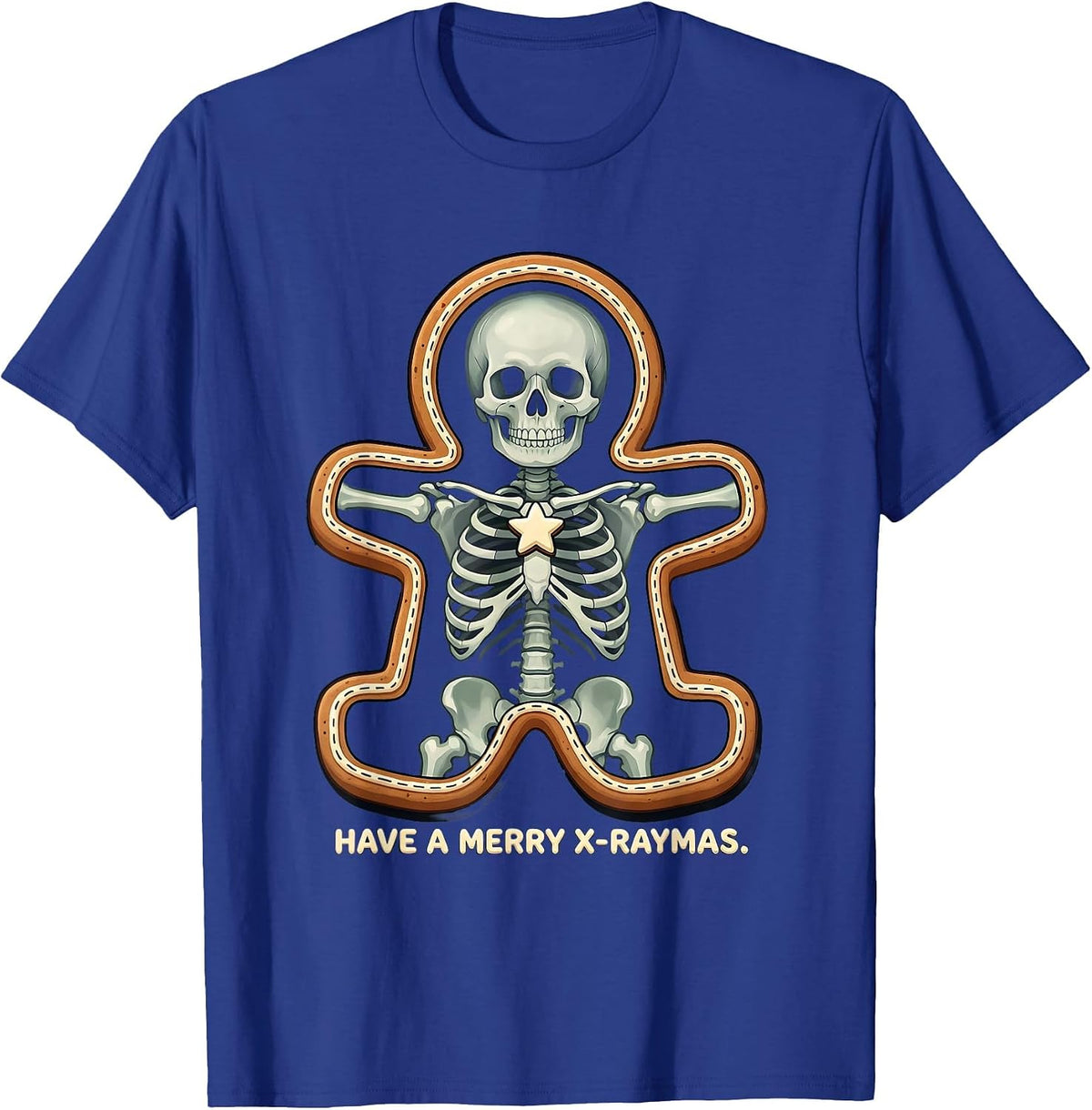 Have A Merry X-Raymas Cartoon Radiology Tech Christmas T-Shirt - Royal Blue
