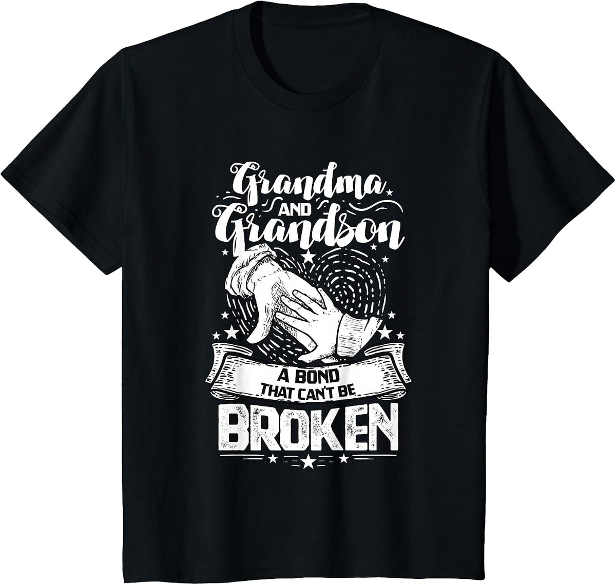 Grandma and Grandson A Bond that Can't Be Broken T-Shirt - Black