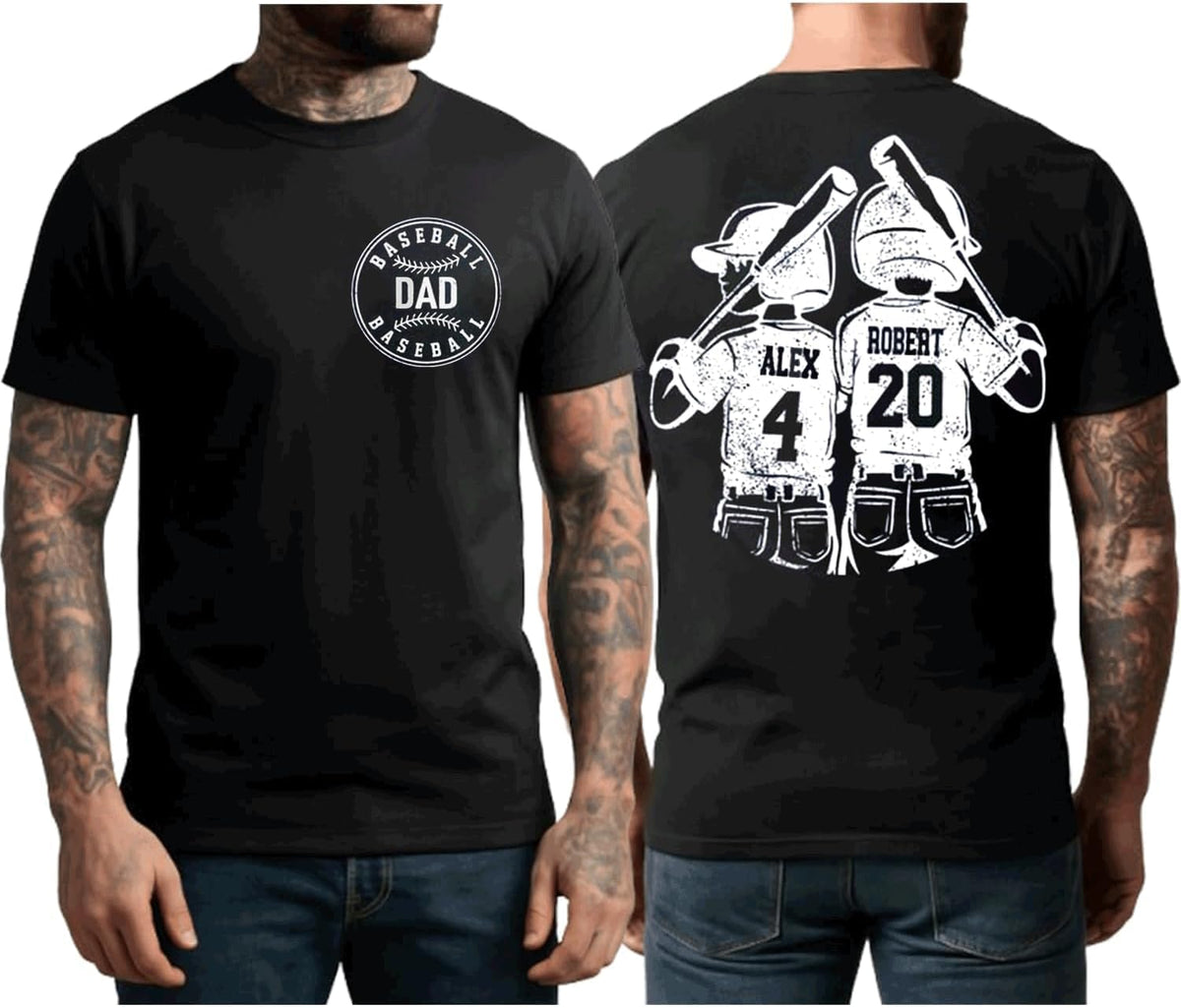 NAZENTI Personalized Baseball Dad Shirt, Softball Shirts for Dad, Farthers Day Tshirt, Gifts for Baseball Lover - Baseball