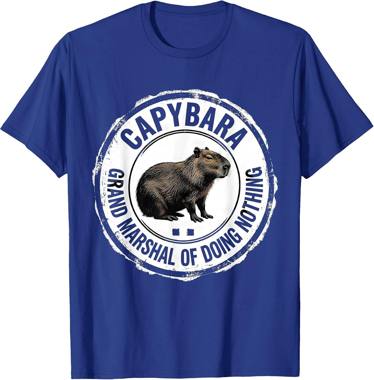 Men's Capybara, Grand Marshal Of Doing Nothing Funny T-Shirt - Royal Blue