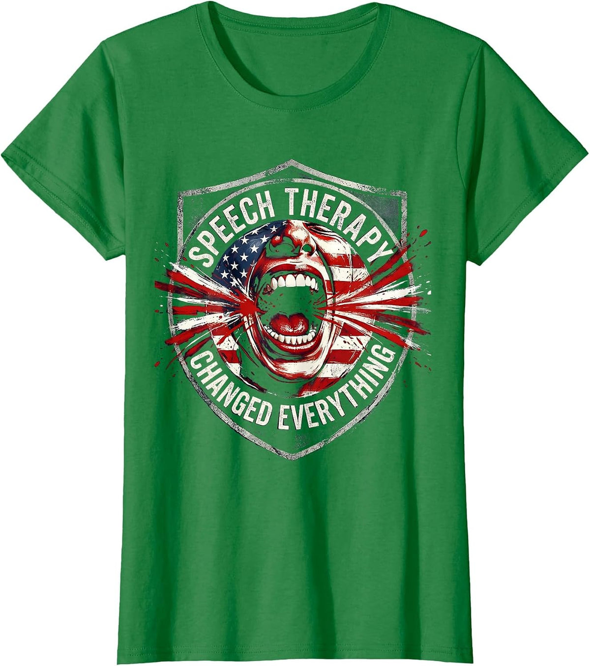 Women's Speech Therapy Changed Everything Therapist Design T-Shirt - Kelly Green