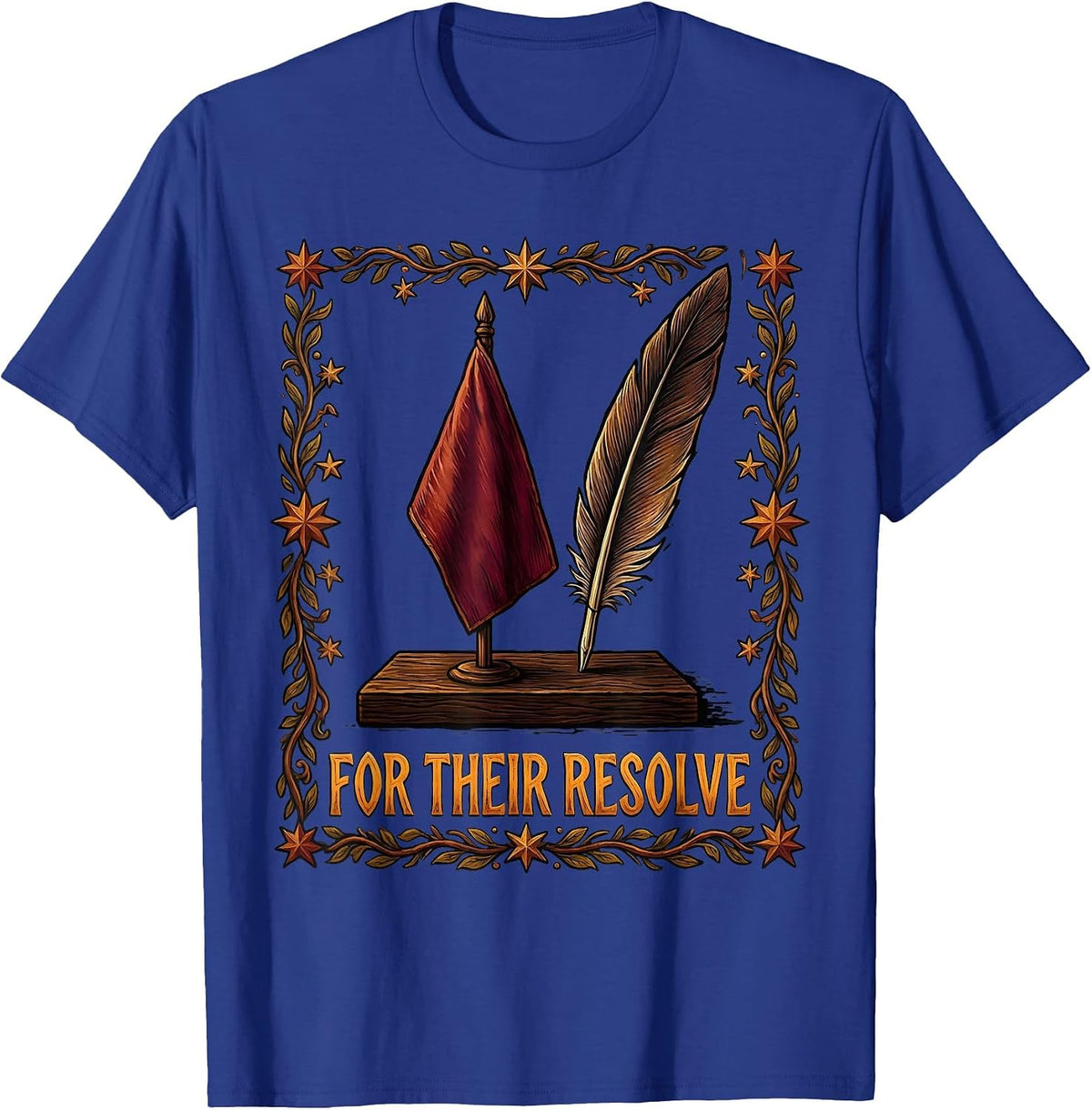 For Their Resolve Vintage Patriotic Memorial Day T-Shirt - Royal Blue