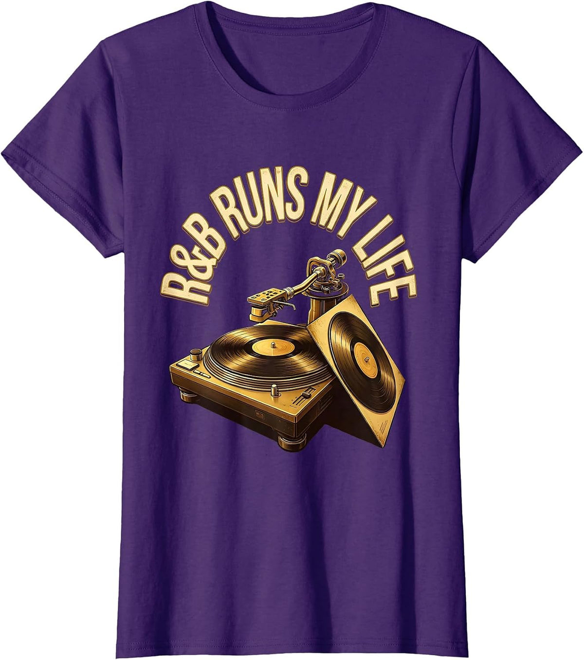 Women's R&B Runs My Life Nostalgic 90s Retro Music Fan Throwback T-Shirt - Purple