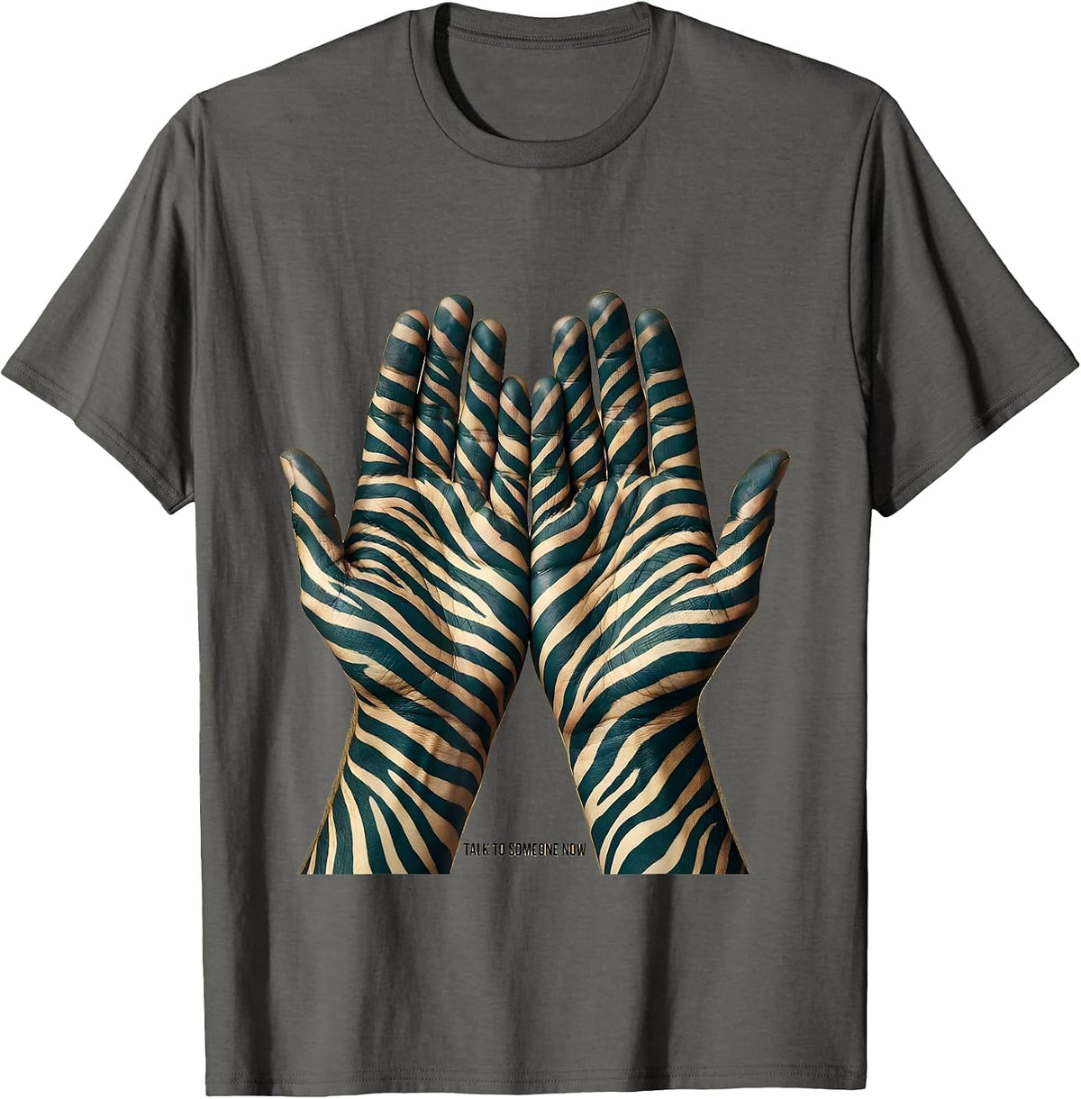 Men's Talk to Someone Now Suicide Prevention Design T-Shirt - Asphalt Grey