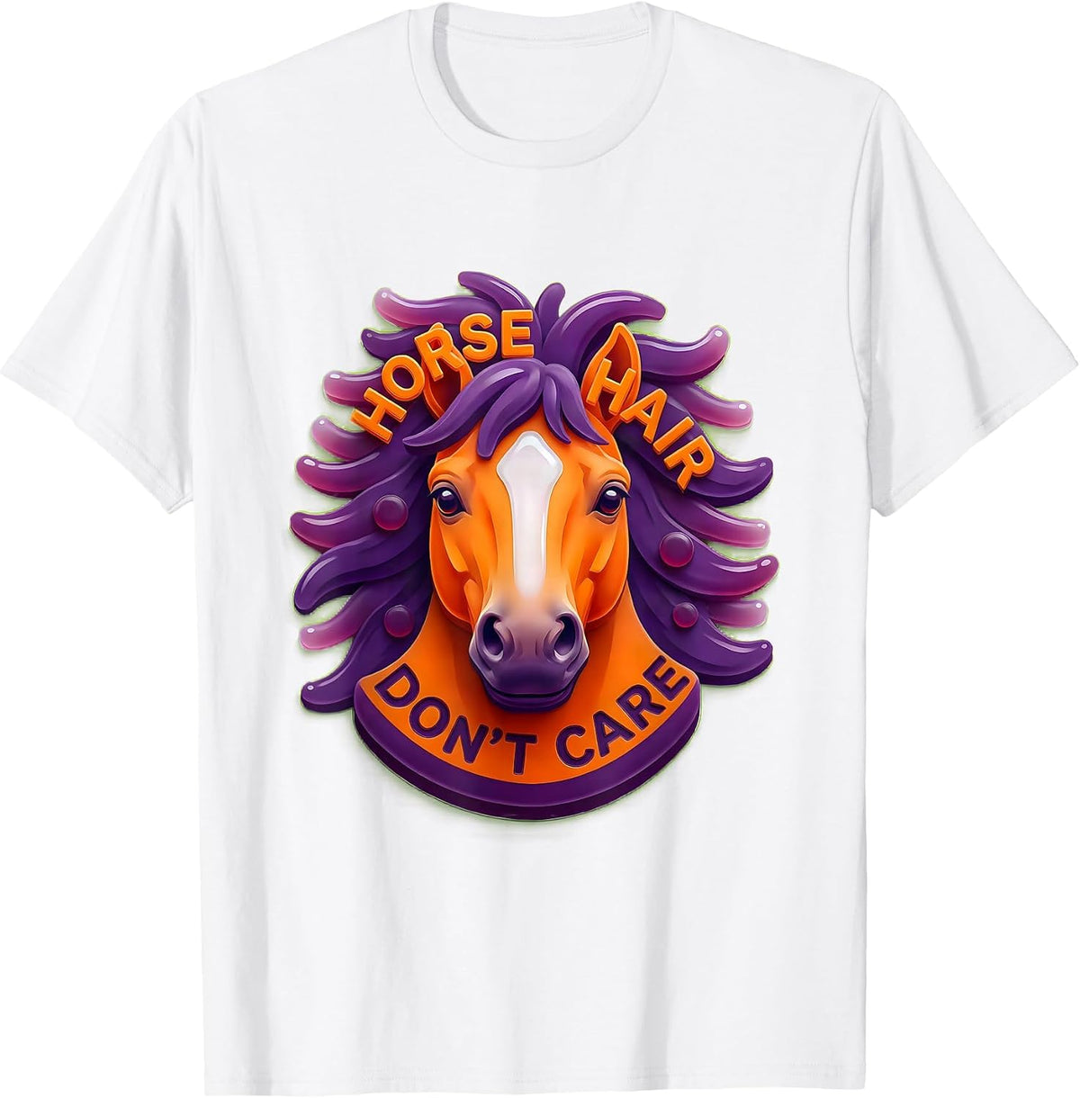 Men's Horse Hair Don't Care Funny Equestrian Design T-Shirt - White