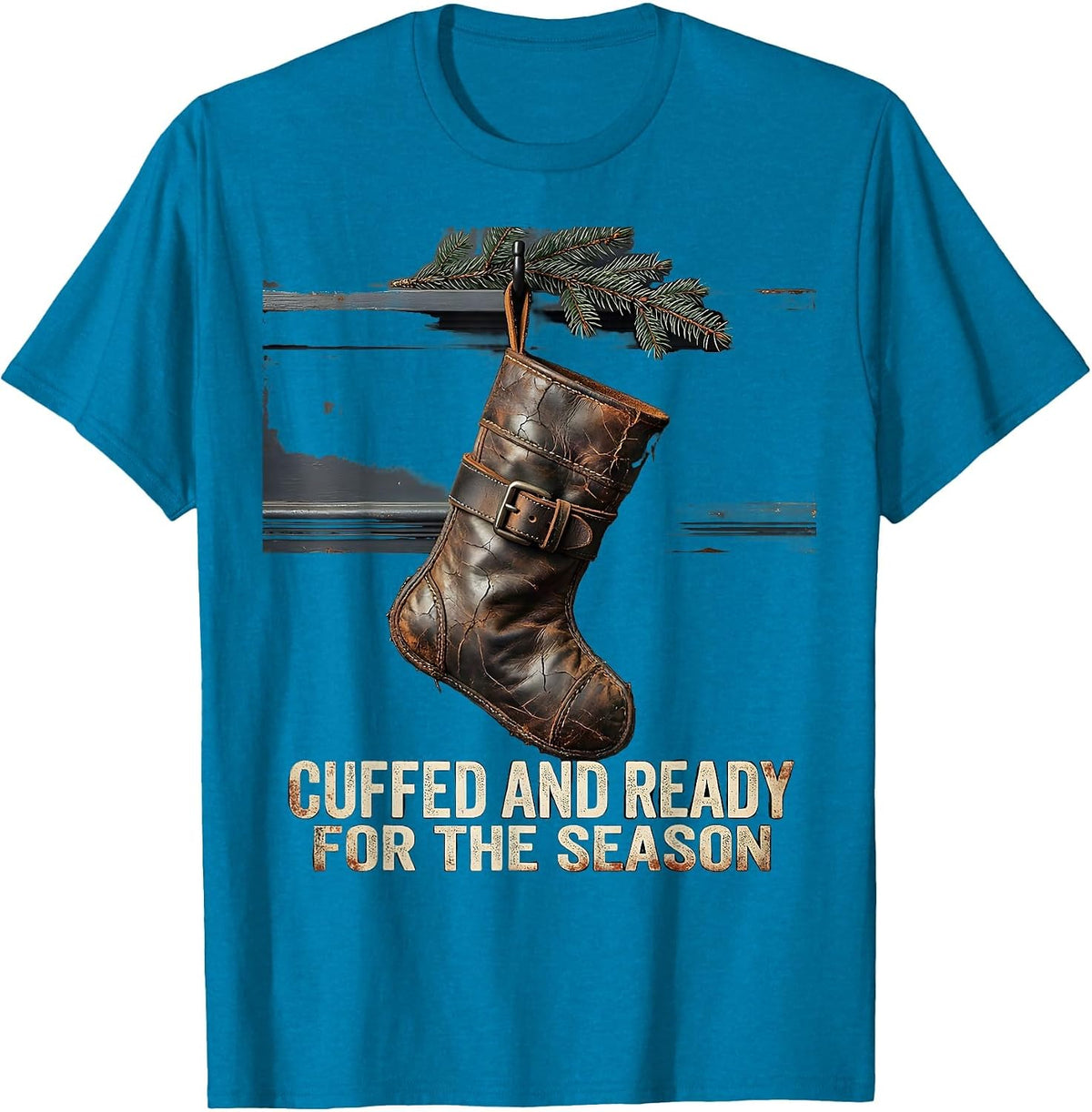 Cuffed And Ready For The Season Distressed Physical Therapy T-Shirt - Sapphire Blue