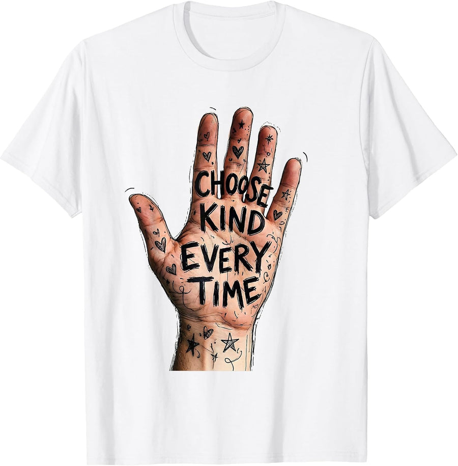 Men's Choose Kind Every Time Kindness Graphic Design T-Shirt - White