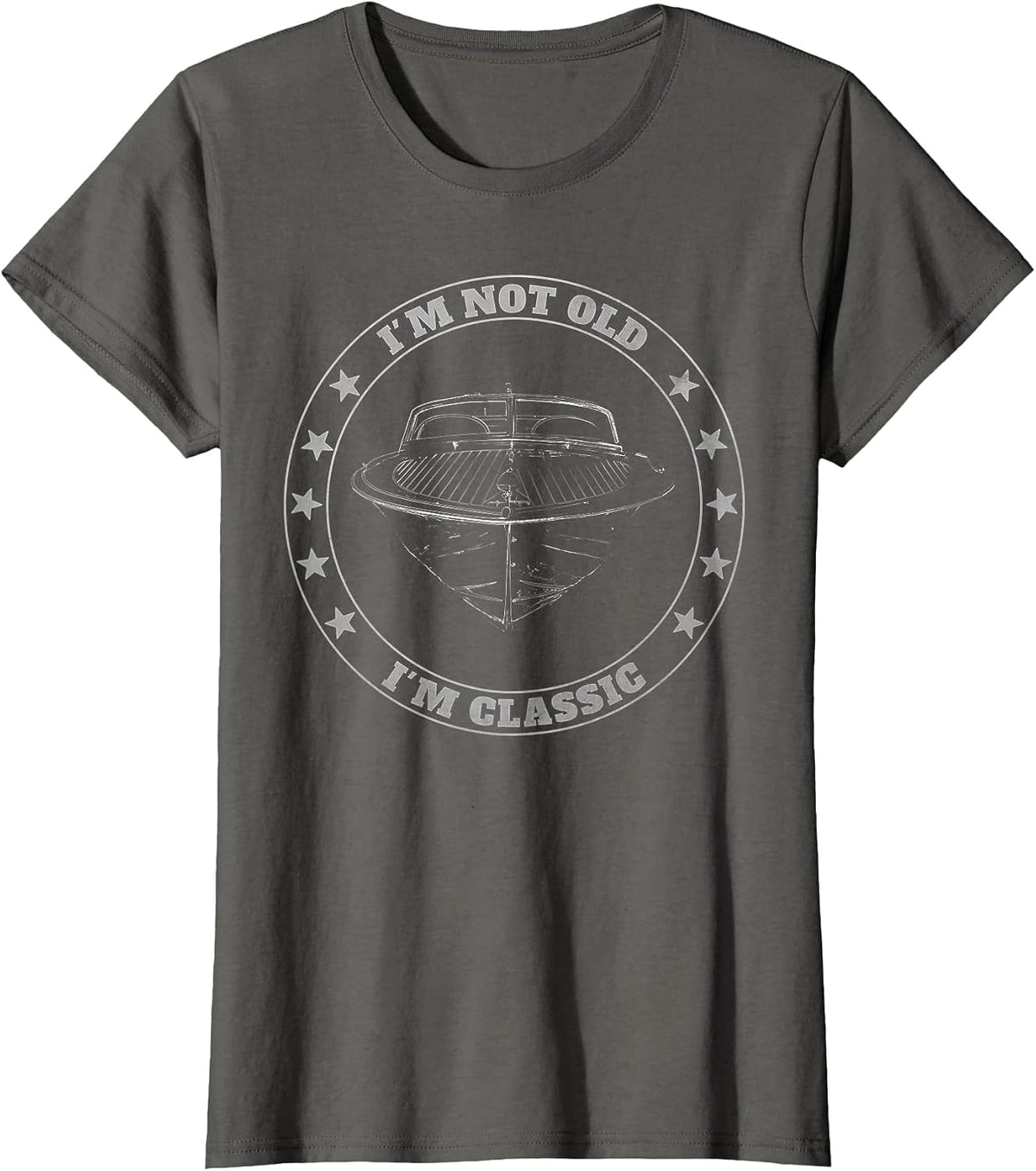 I'm Not Old I'm Classic | Vintage Grunge Distressed Boat T-Shirt - Asphalt Grey