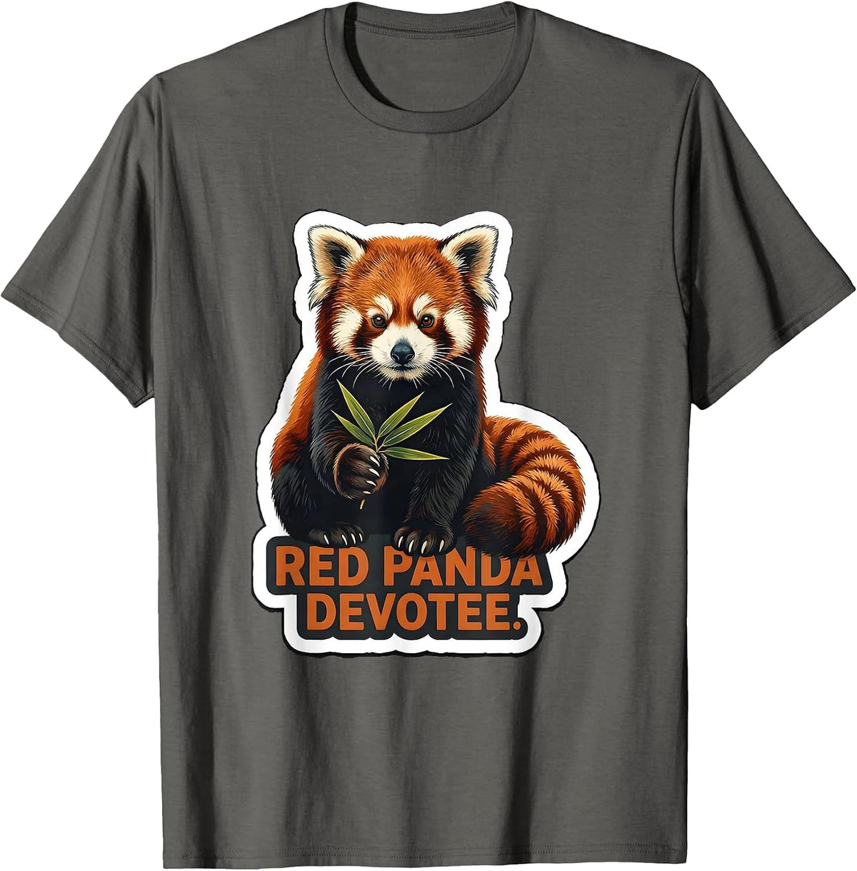 Red Panda Devotee Funny Cute Animal Lover Gift T-Shirt - Asphalt Grey