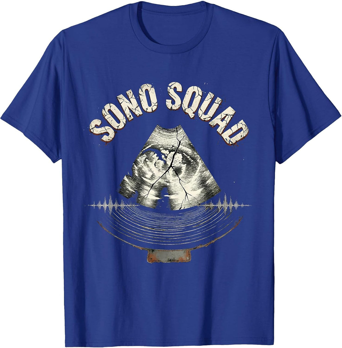 Men's Sono Squad Distressed Radiology Tech Halloween Workplace T-Shirt - Royal Blue