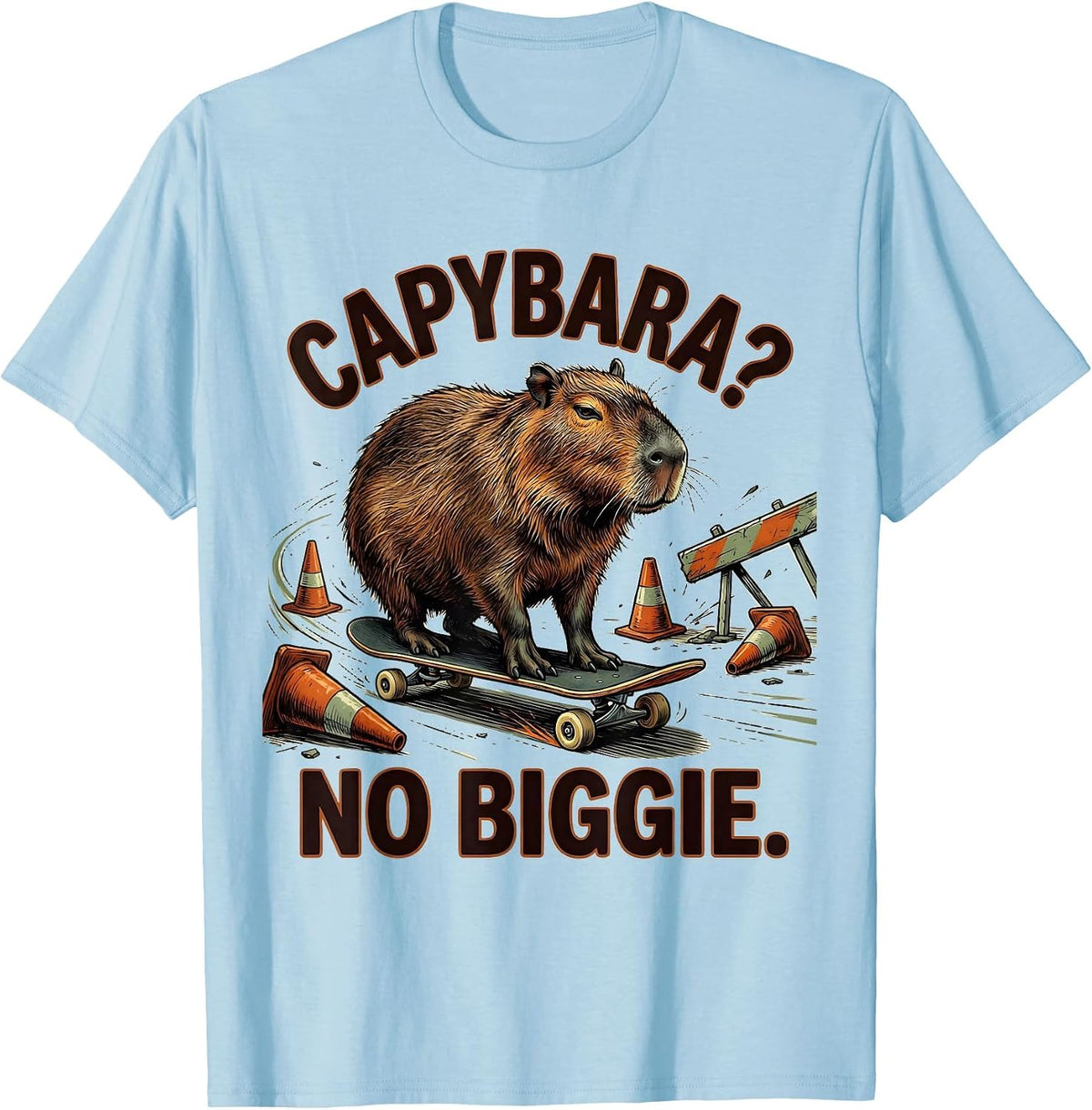 Men's Capybara? No Biggie Funny Animal Lover Meme Humor T-Shirt - Baby Blue
