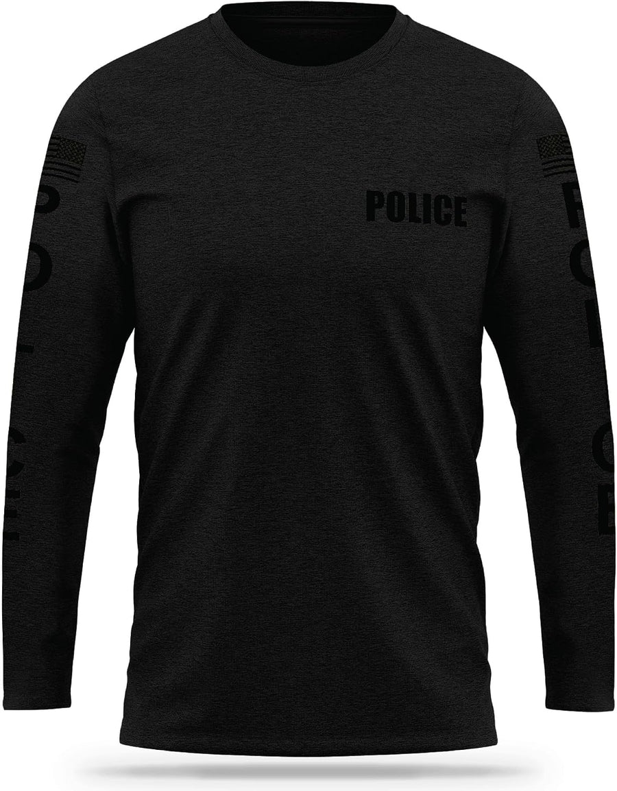 13Fifty Police Training Cotton Blend Long Sleeve - Black & Black