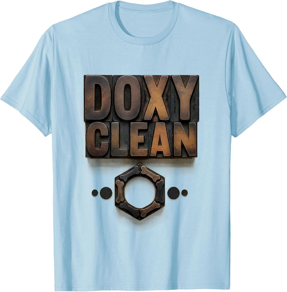 Men's Doxy Clean Wood Type Letterpress Pharmacy Technician Novelty T-Shirt - Baby Blue