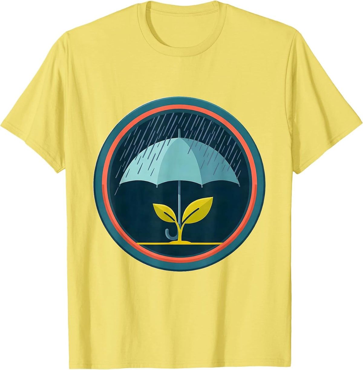 Men's Suicide Prevention Awareness Umbrella Sprout Art T-Shirt - Lemon Yellow