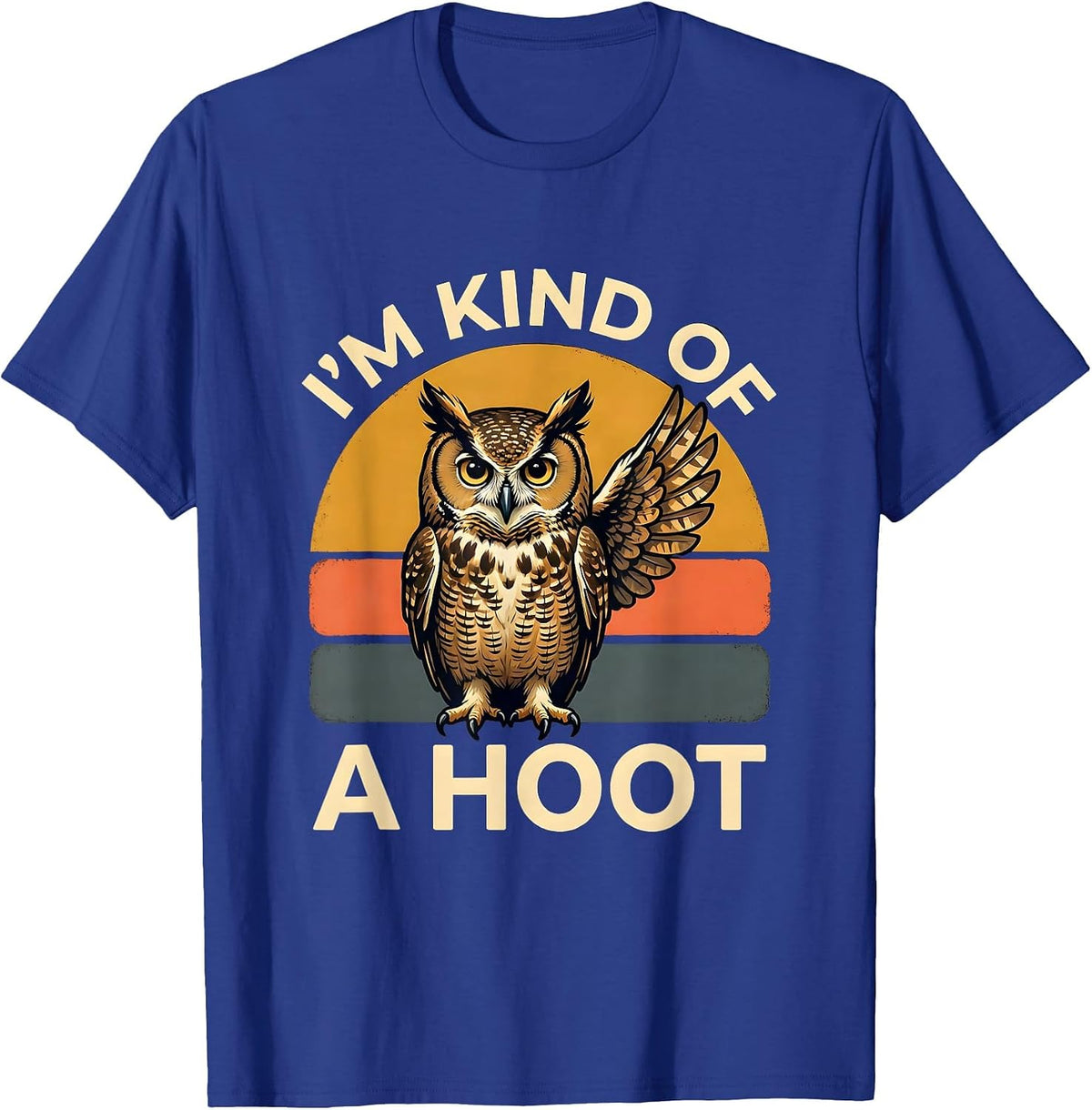 I'm Kind Of A Hoot Vintage Owl Bird Lover Funny Humor T-Shirt - Royal Blue