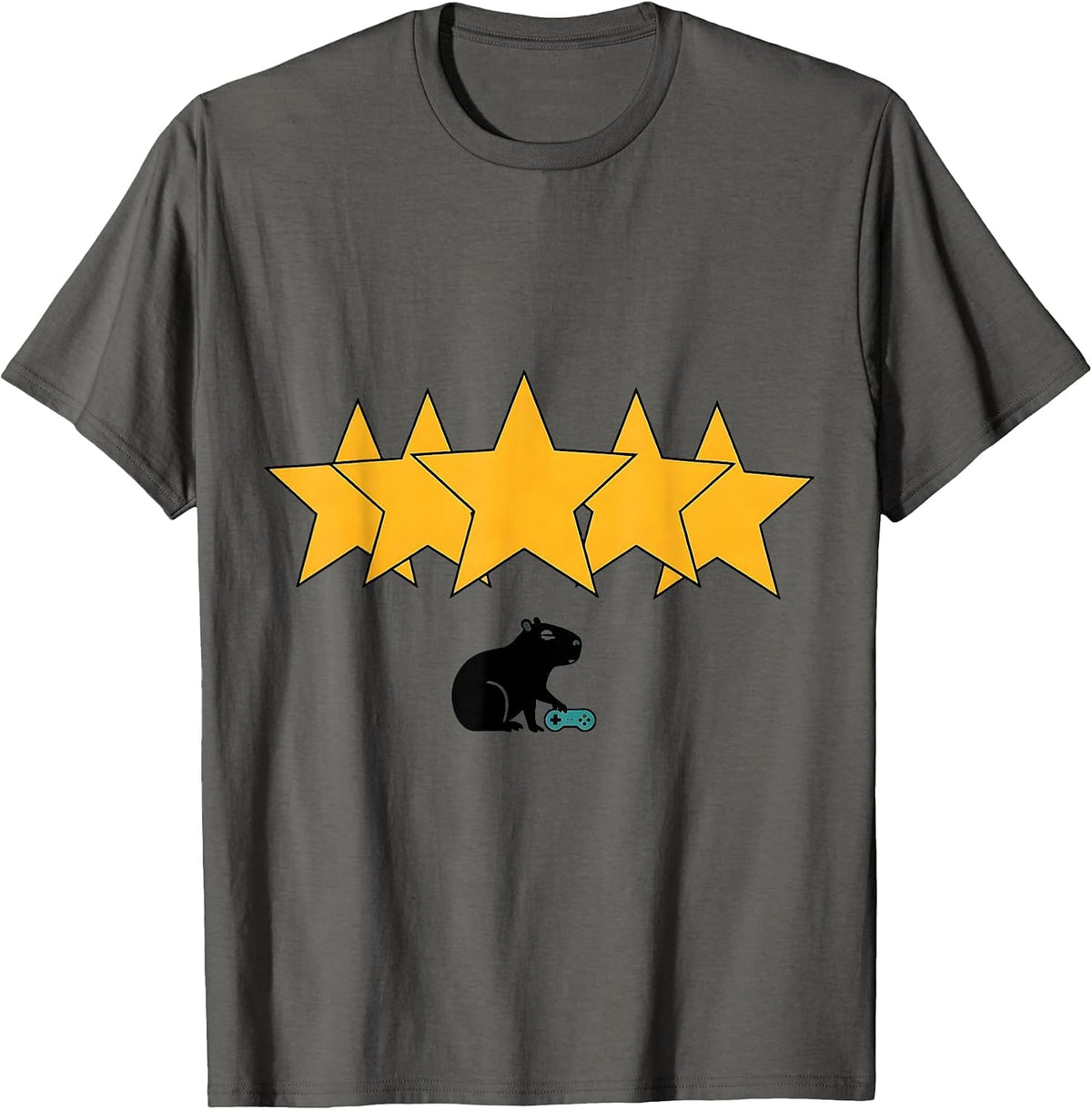 Capybara Gamer Meme Humor Funny Video Games T-Shirt - Asphalt Grey