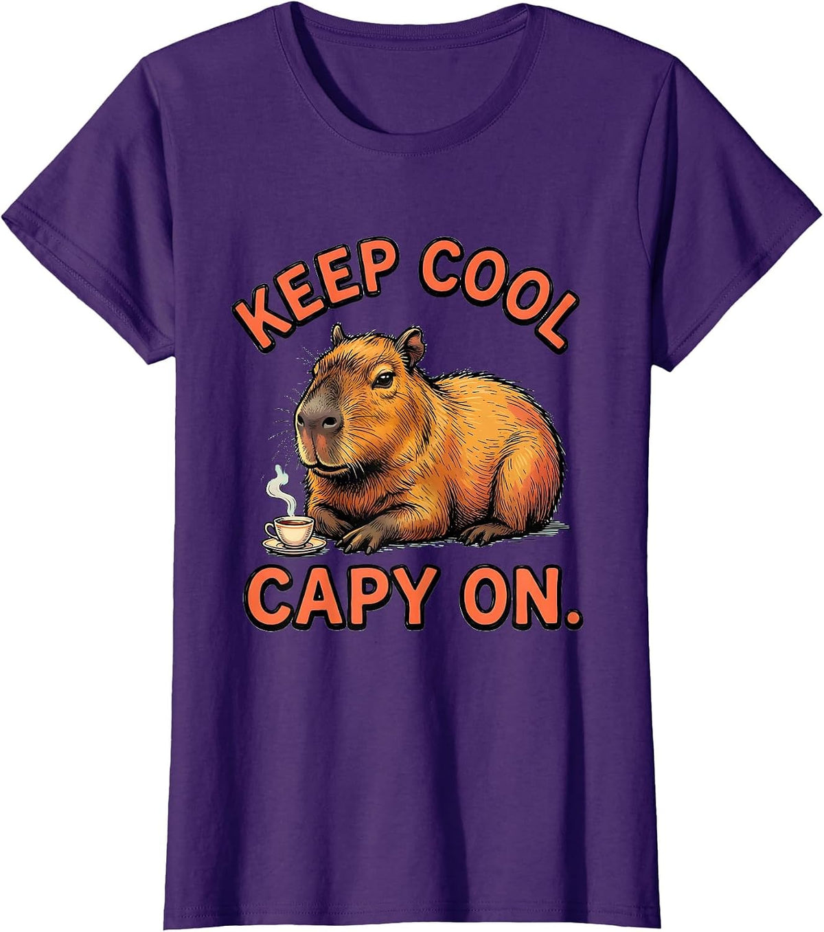 Women's Keep Cool Capy On Funny Capybara Meme Animal Lover Gift T-Shirt - Purple