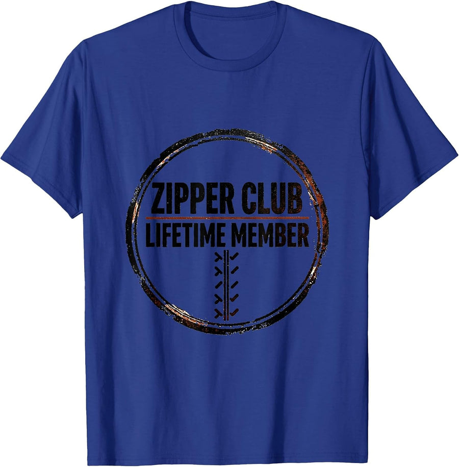 Zipper Club Lifetime Member Rubber Stamp Heart Disease T-Shirt - Royal Blue