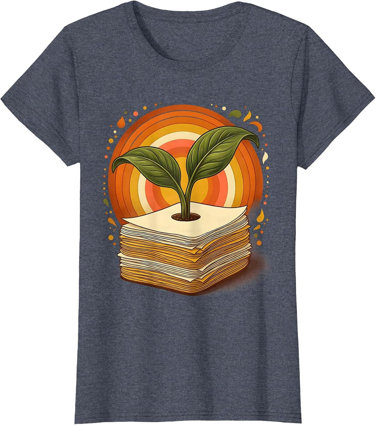 Women's Special Education Teacher Seedling Growth Graphic T-Shirt - Heather Blue