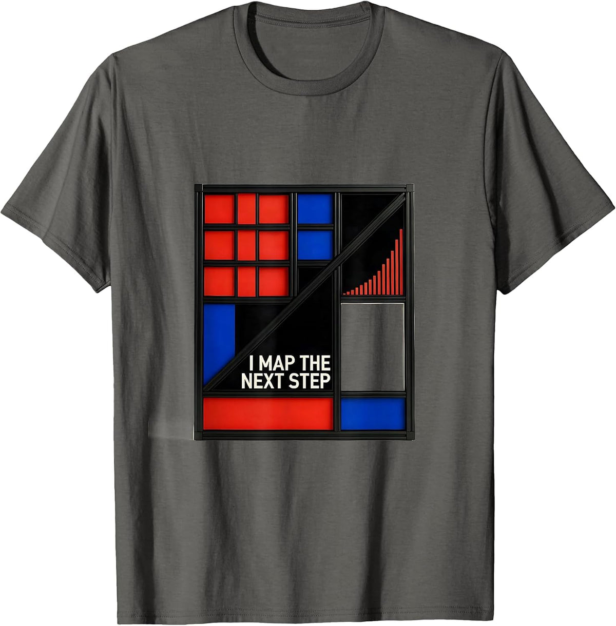 I Map The Next Step Bauhaus Modernist Special Education T-Shirt - Asphalt Grey
