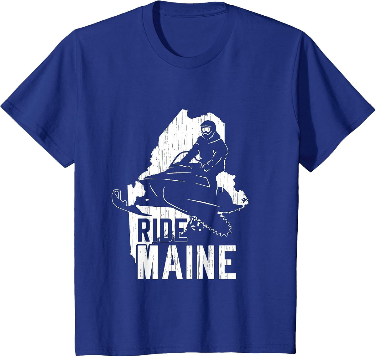 Snowmobile Ride Maine Shirt Vintage Snowmobiling Motor Sled T-Shirt - Royal Blue
