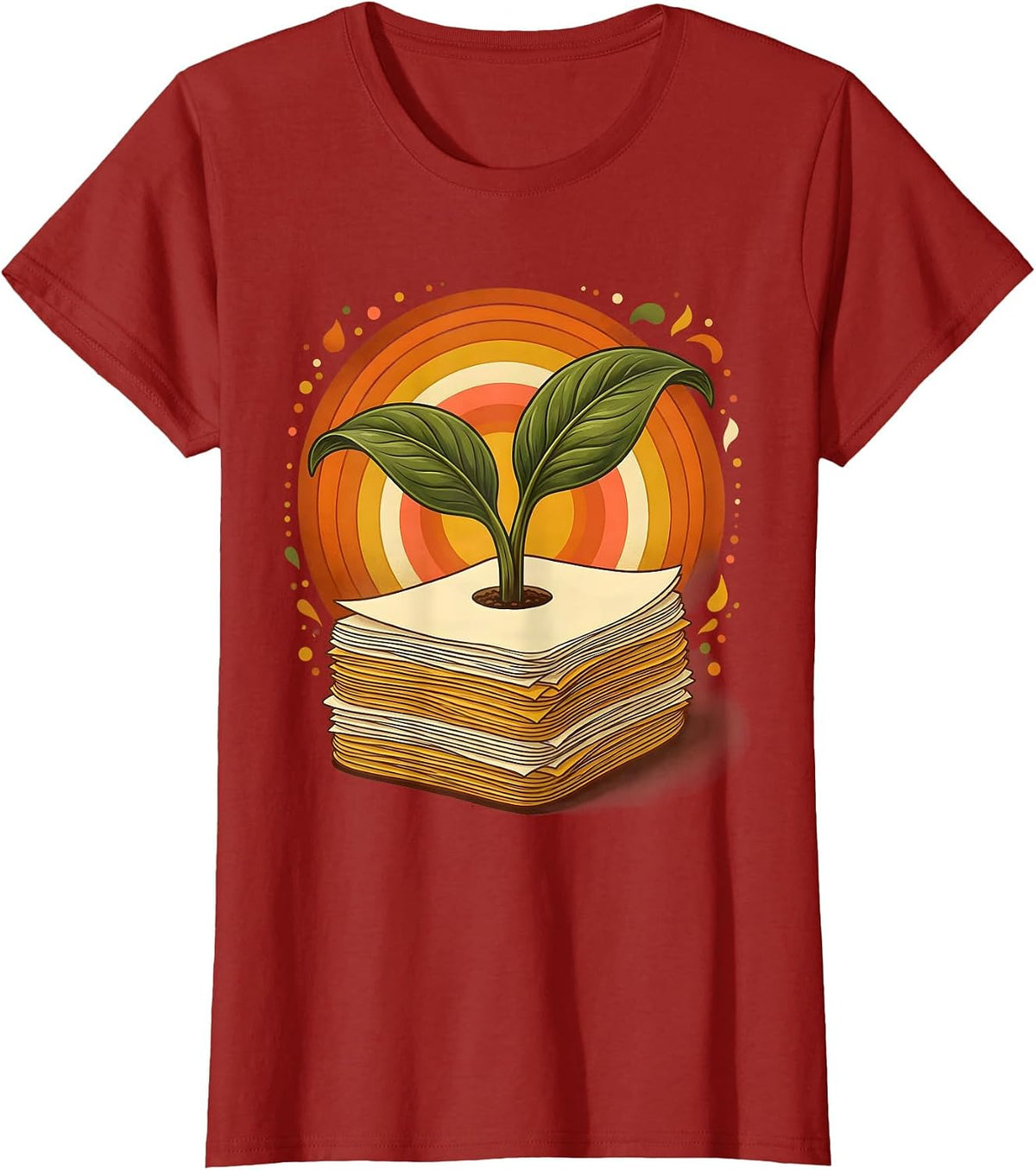 Women's Special Education Teacher Seedling Growth Graphic T-Shirt - Cranberry Red