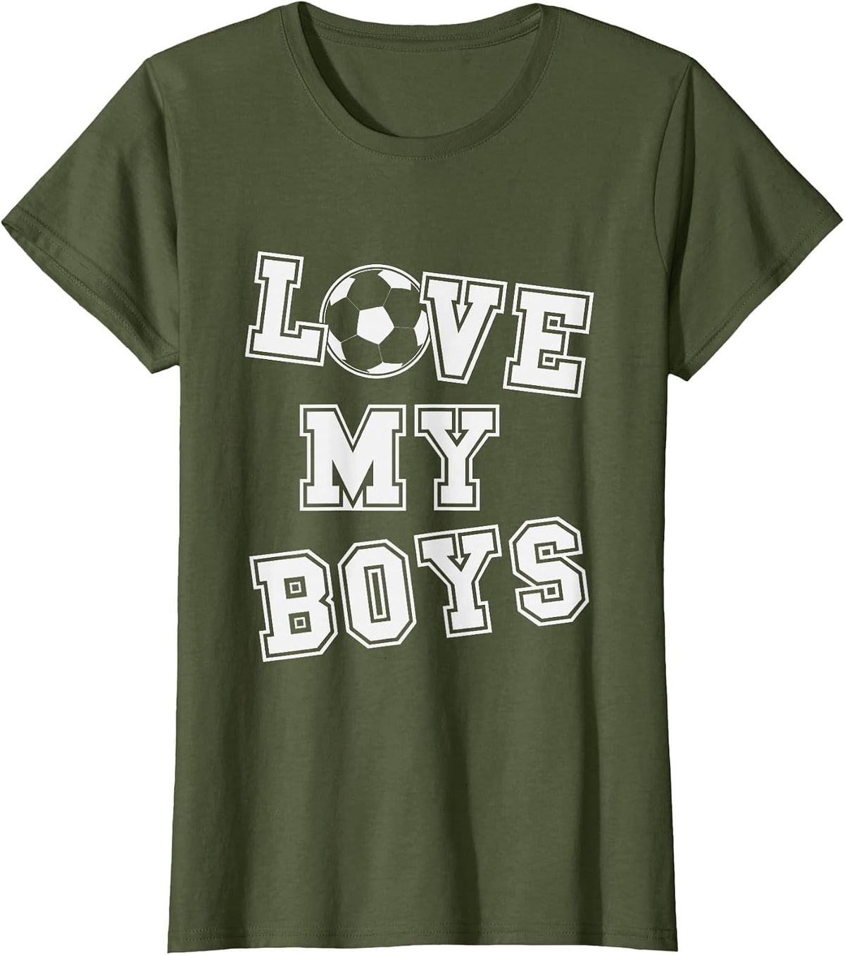 Retro Love My Boys Soccer dad and Soccer mom T-Shirt - Olive Green
