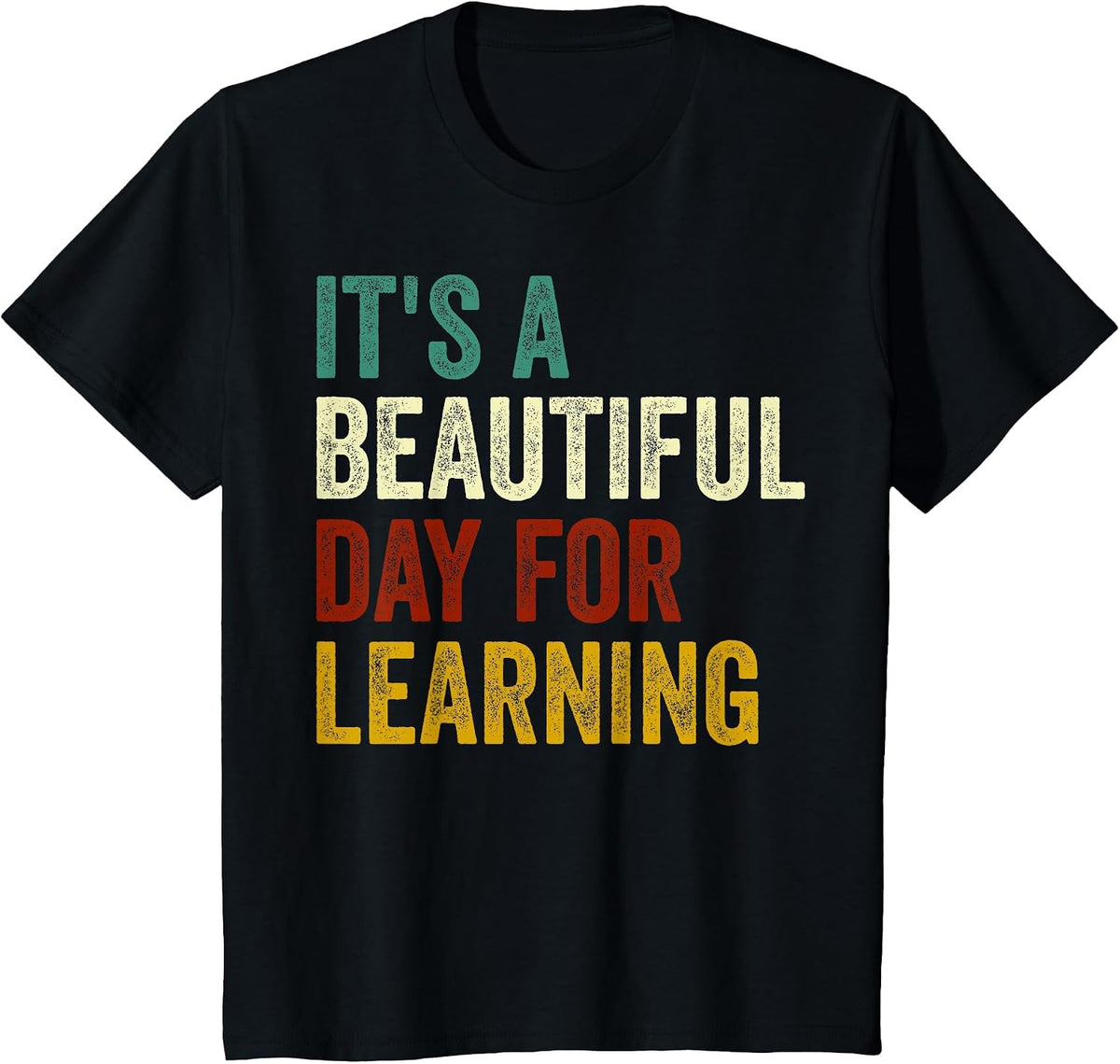 It's Beautiful Day for Learning Retro Teacher Students Women T-Shirt - Black