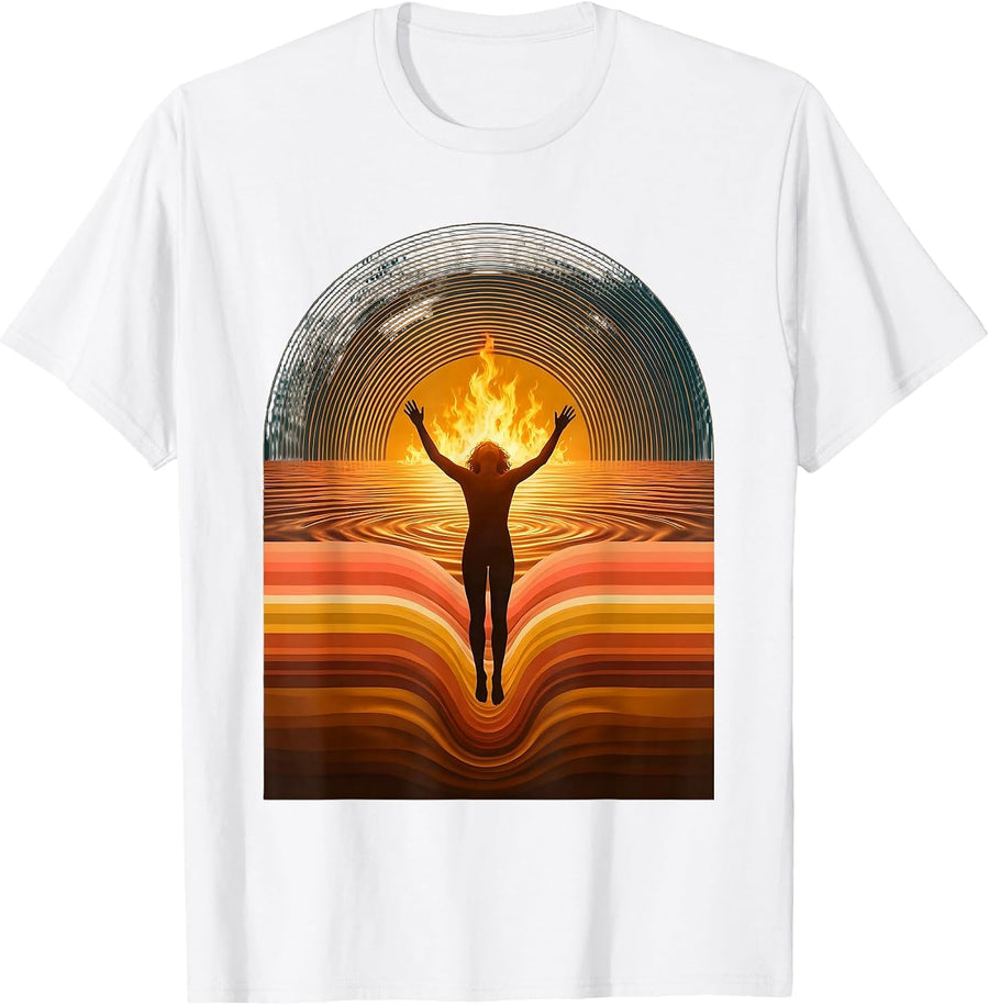 Men's Free Diver Ascending Sunlit Ocean Long Sleeve T-Shirt - White