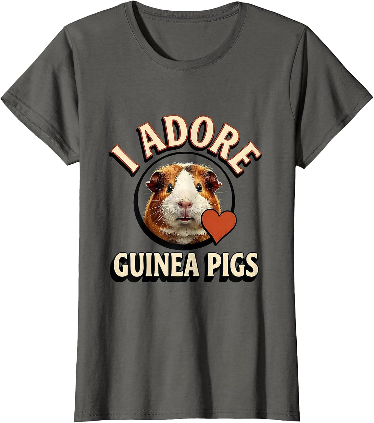 Women's I Adore Guinea Pigs Funny Farm Animal Lover Gift T-Shirt - Asphalt Grey